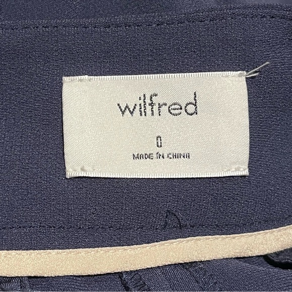 Aritzia Wilfred Feuille Navy Pleated Tie Waist Trouser Pants - Picture 13 of 14